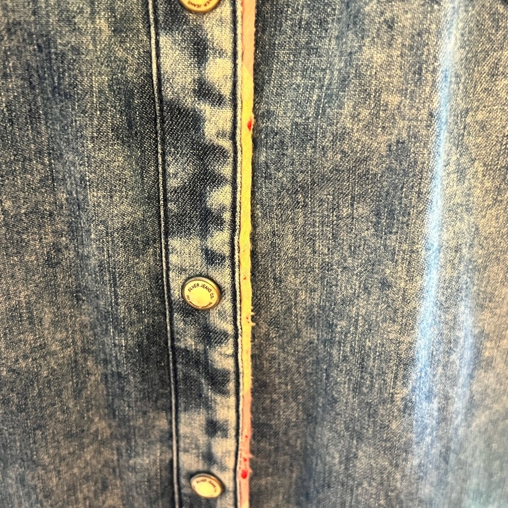 Silver Jeans Co. Denim Shirt SZ SM - Picture 5 of 11